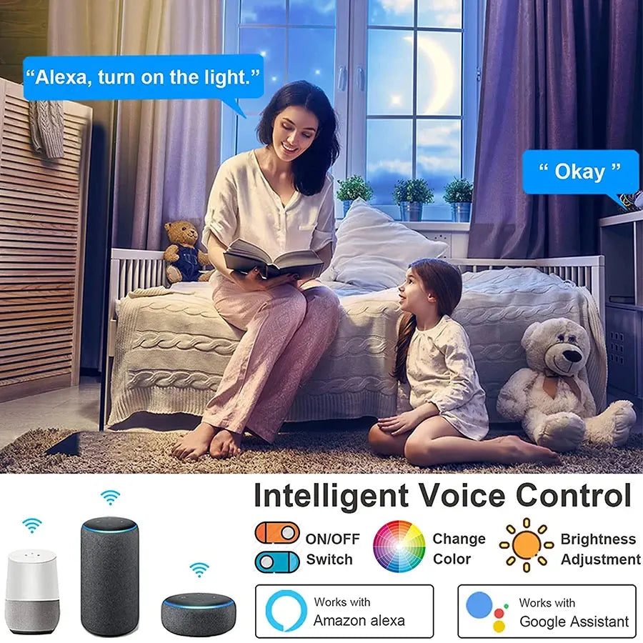 Tuya 24W WiFi Smart Lampe – Vernetzte RGB-Beleuchtung, kompatibel mit Alexa und Google Home