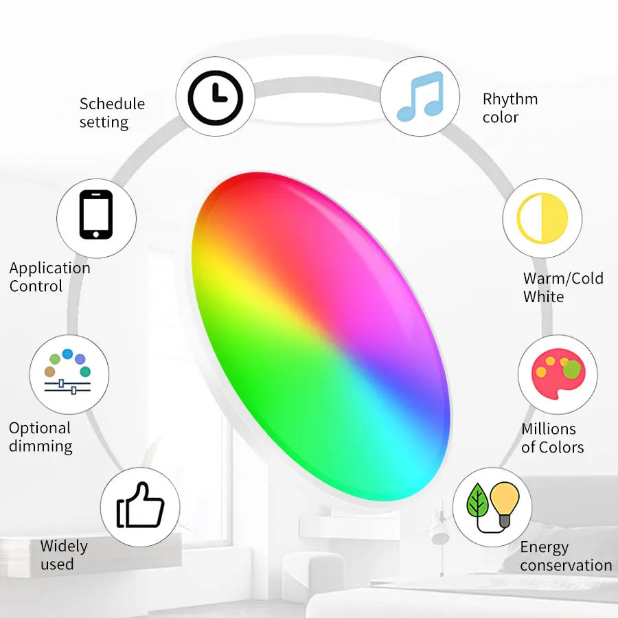Tuya 24W WiFi Smart Lampe – Vernetzte RGB-Beleuchtung, kompatibel mit Alexa und Google Home