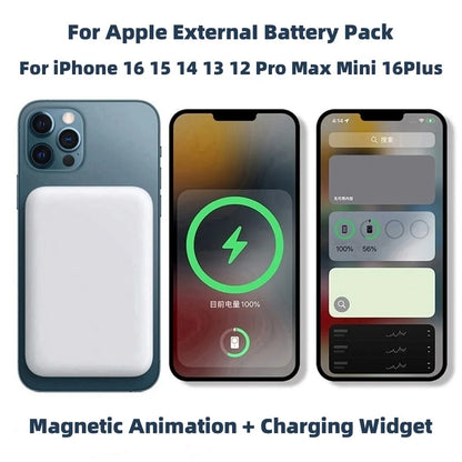 PPower Bank Magnétique MagSafe – Batterie Externe Sans Fil avec Charge Rapide 20W pour iPhone 12, 13, 14, 15, 16, Compatible MagSafe, Compact et Ultra-Portable