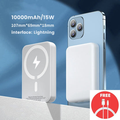 PPower Bank Magnétique MagSafe – Batterie Externe Sans Fil avec Charge Rapide 20W pour iPhone 12, 13, 14, 15, 16, Compatible MagSafe, Compact et Ultra-Portable