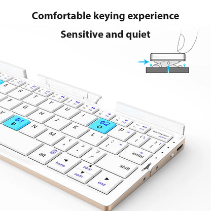 Clavier Bluetooth Pliable Ultra-fin avec Support pour iPad, iPhone et Mac – Clavier Sans Fil Portable, Compact, et Léger pour Appareils Apple, Idéal pour Travail et Voyage