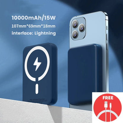 PPower Bank Magnétique MagSafe – Batterie Externe Sans Fil avec Charge Rapide 20W pour iPhone 12, 13, 14, 15, 16, Compatible MagSafe, Compact et Ultra-Portable
