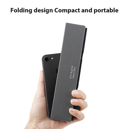 Clavier Bluetooth Pliable Ultra-fin avec Support pour iPad, iPhone et Mac – Clavier Sans Fil Portable, Compact, et Léger pour Appareils Apple, Idéal pour Travail et Voyage