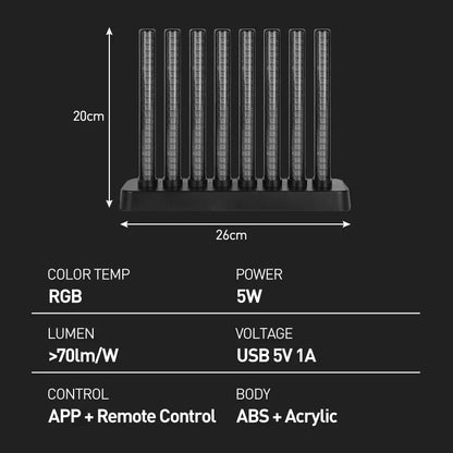 RGB Smart Desktop Light – Lampe LED Connectée avec Contrôle via App, Effets Musicaux et Ambiance Gaming pour Bureau et Gaming Setup